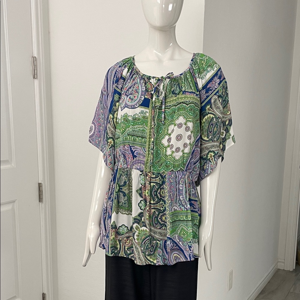 NEW!!!  Going Green Ruffle Hem Top